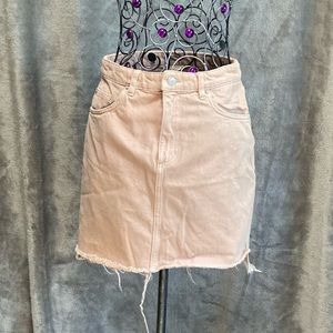 H&M powder pink denim mini skirt size 6